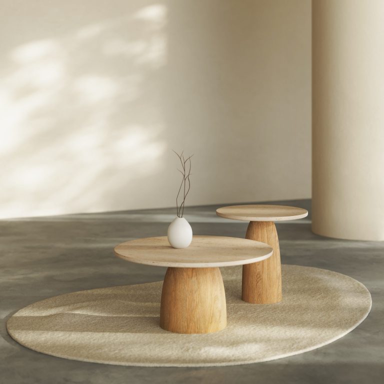 Zen | Set stolova travertin & hrast